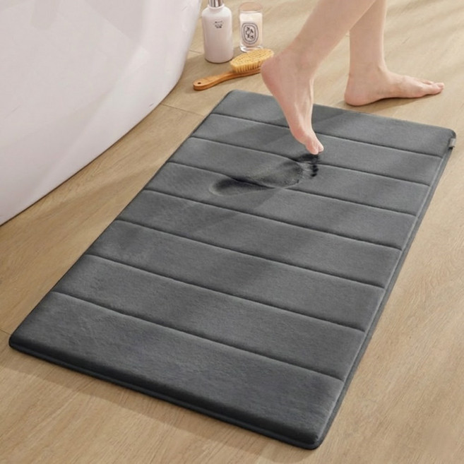 유니크릿 빨아쓰는 부드러운 욕실 발매트, 다크그레이