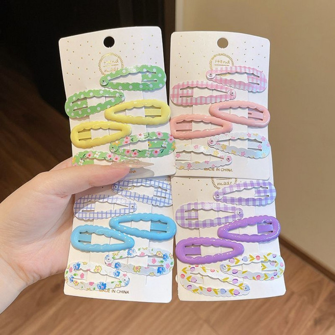 귀여운 컬러 옆머리 똑딱핀 고정 미니 헤어핀 24개 세트 4색상