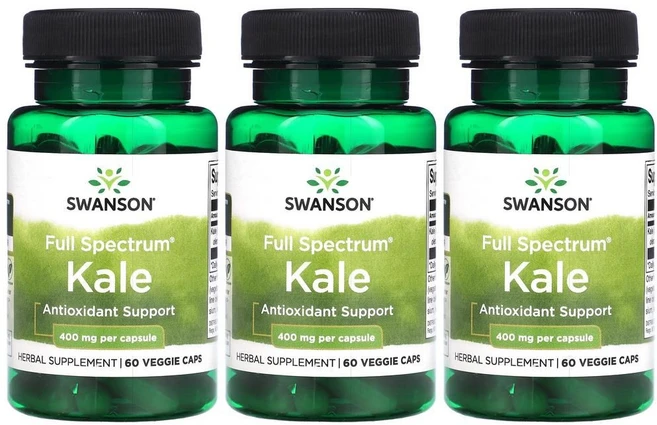 스완슨 케일 캐일 Kale 400mg 60베지캡슐 3병, Swanson, Swanson, 60정 - 쿠팡