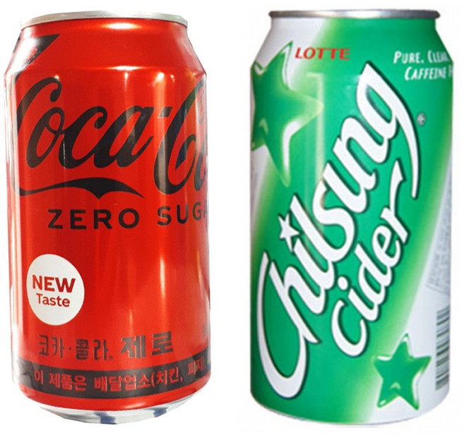 코카콜라 제로 355mlx24캔(업소용)+칠성사이다 355mlx24캔(업소용), 1세트, 355ml