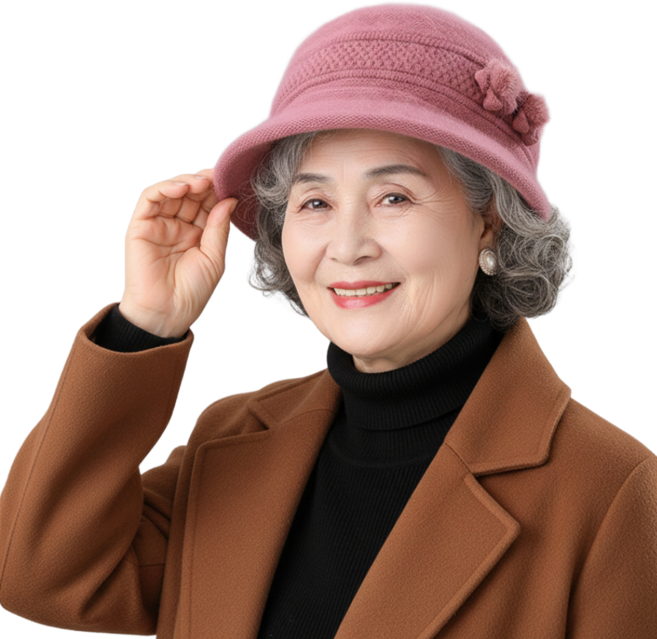 메종코랄 여성 중년 시니어 엄마 어르신 할머니 모자