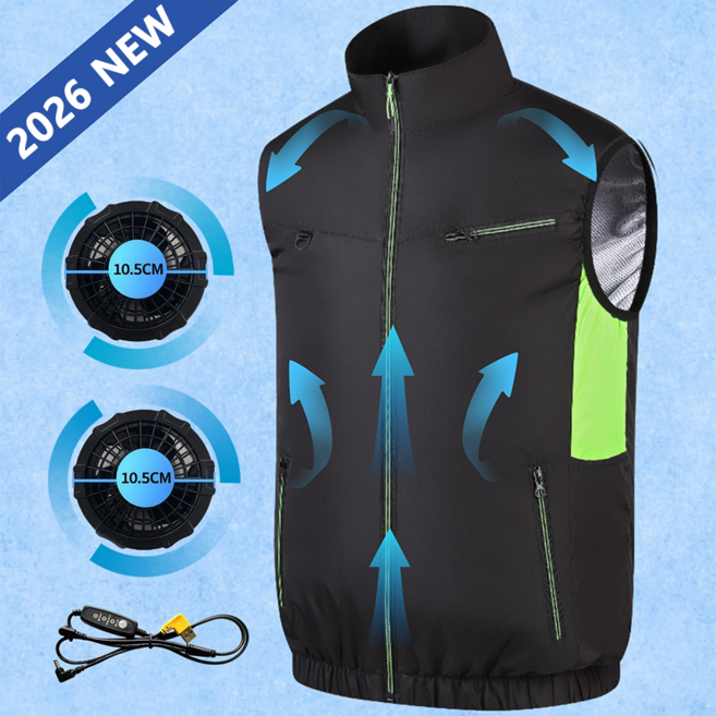 ZHZ 선풍기옷 선풍기조끼 쿨 냉풍조끼 여름작업복 얼음조끼 등산 현장작업 낚시 K-2-9