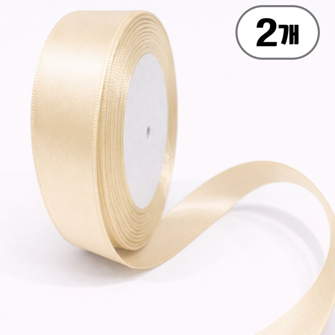 공단 리본 20mm 선물포장 리본끈, 2개, 22m, 01 아이보리