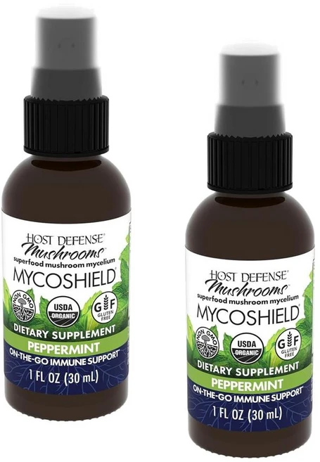 호스트 디펜스 마이코쉴드 머쉬룸 스프레이 페퍼민트 Host Defense MycoShield Spray Mushrooms, 2개, 30ml - 쿠팡