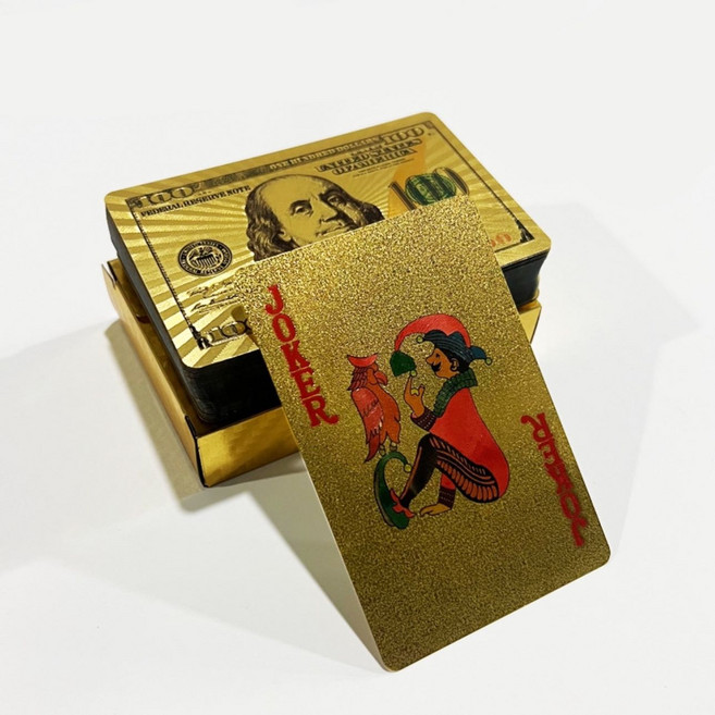 툴마담 골든 고급 방수 포커 트럼프 카드, 골드 달러, 1개