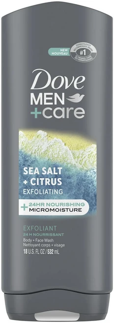 도브 멘+케어 각질제거 바디 + 페이스 워시 씨 솔트 + 시트러스, 1개, 532ml - 쿠팡