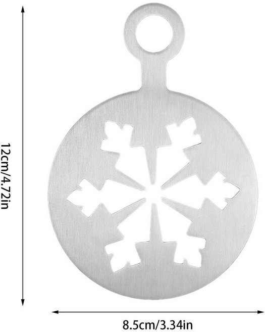 가능한 스테인레스 장식 스틸 템플릿 케이크 아트 재사용 커피 스텐실 인치 4.72 라떼, 1개
