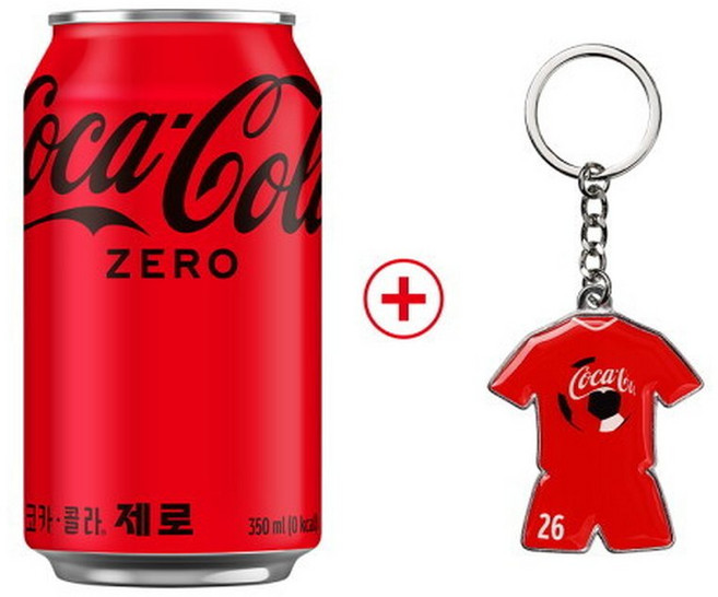 코카콜라 코크제로 350ml 24캔 + 유니폼 키링, 24개