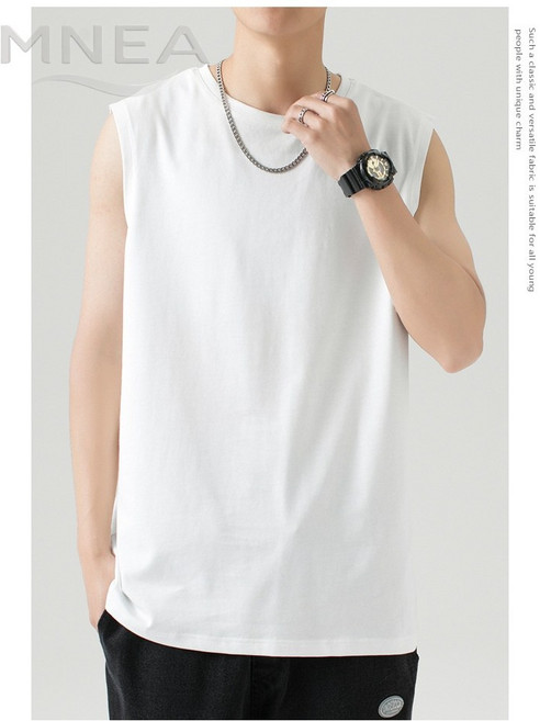 남자 민소매 나시 티셔츠 오버핏 면 티셔츠 헬스 운동복 루즈핏 빅사이즈