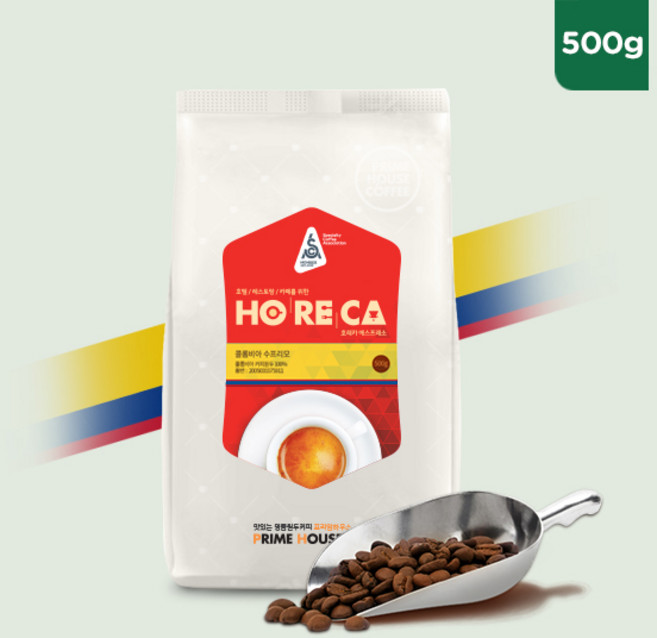 호레카 콜롬비아 수프리모 원두커피 500g, 1개, 프렌치프레스(굵음)