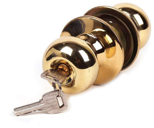 8300 PB 골드 원형 (열쇠형) 방문손잡이, 1개