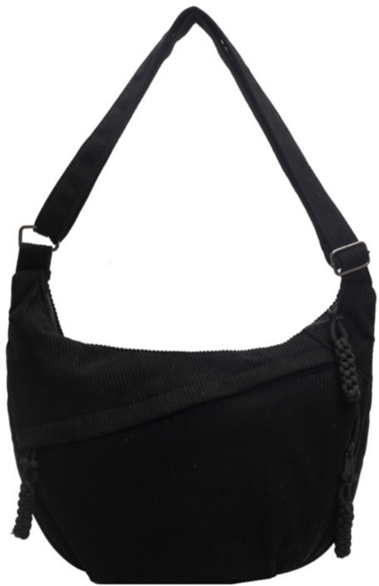 오키지 수납 좋은 3포켓 코듀로이 반달백