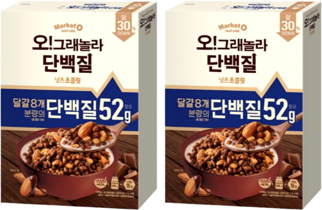 오그래놀라 단백질 넛츠초콜릿, 275g, 2개