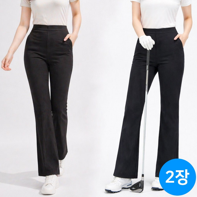 [1+1]여름_B여성나팔바지 국산 여자 스판 밴딩 나팔 슬림핏 부츠컷 일상복 간편복 골프바지 골프웨어 등산복 슬랙스 데일리룩