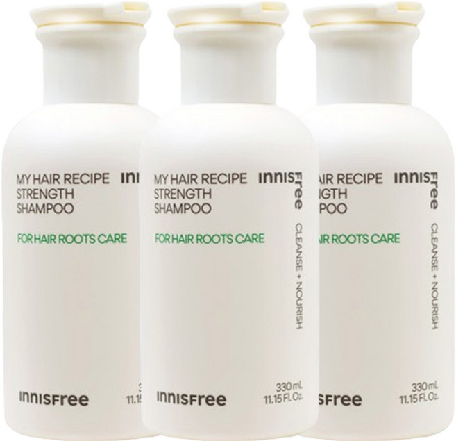 이니스프리 마이 헤어 레시피 스트렝스 두피 샴푸, 330ml, 3개