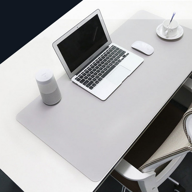 가죽 데스크 장패드 대형 마우스패드 책상 와이드 패드, 3.라이트그레이