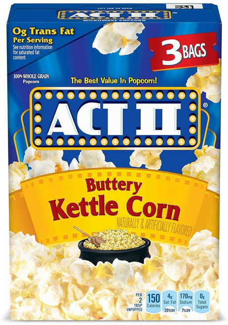 ACT II 전자레인지 팝콘 버터 케틀콘, 100g, 1개