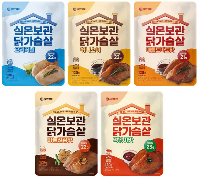 미트리 실온보관 닭가슴살 5종 혼합, 100g, 10개