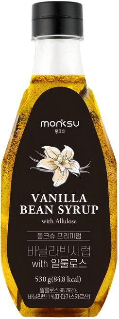 몽크슈 프리미엄 바닐라빈시럽 WITH 알룰로스, 530g, 1개 - 쿠팡