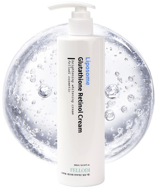 펠로디 리포좀 글루타치온 레티놀 크림 2주 사용후 리프팅 모공 면적 노화지수 톤업 볼륨 안면 주름 개선 임상 완료 수분 재생, 1개, 300ml