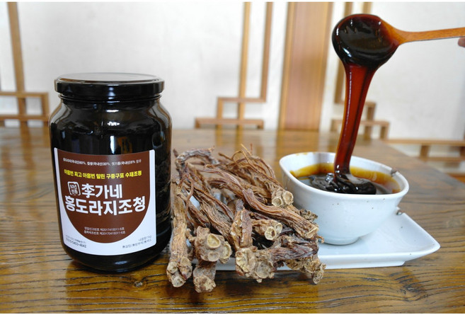 기침 가래 미세먼지에 좋은 이가네 수제 구증구포 홍도라지조청 1kg <국내산 홍도라지(60%) 찹쌀 국내산(30%) 엿기름 국내산(5%) 함유>, 1개
