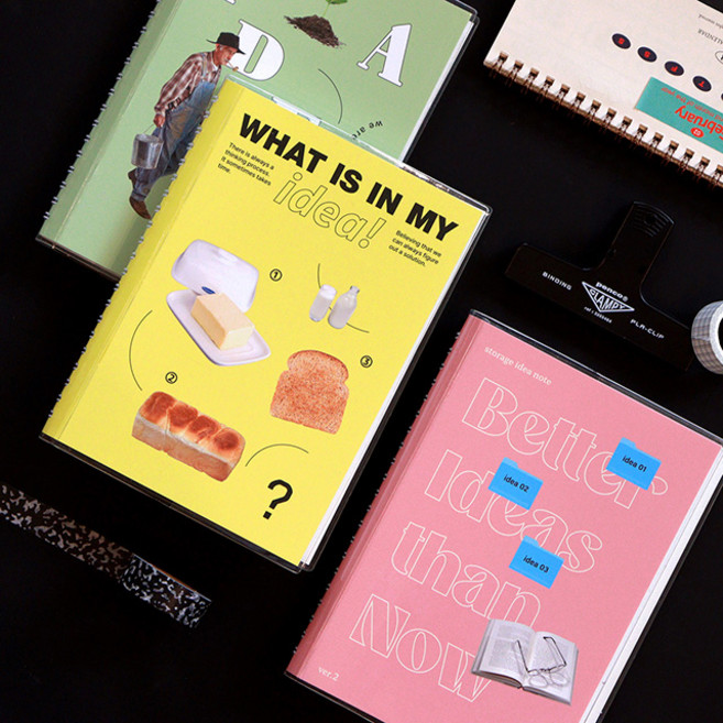 인디고 스토리지 아이디어노트 3color 6분할 스프링 스토리보드 그림 노트 스티커, 옐로우, 1개