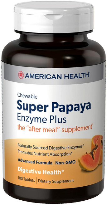 아메리칸헬스 슈퍼 파파야 엔자임 플러스 츄어블 타블렛, 180정, 1개