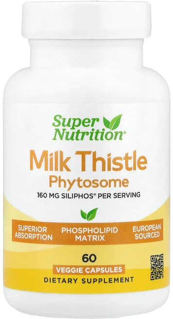 Super Nutrition 밀크시슬 Phytosome 160mg 베지 캡슐 60정 Nutrition (슈퍼 뉴트리션), Super Nutrition, 밀크시슬 Phytosom, 1개 - 쿠팡