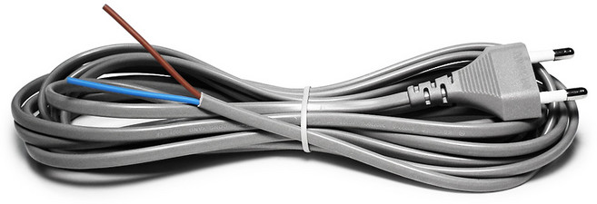 전기코드선 브래트 0.75sq 2선 전기선 전원코드선 전선코드 220V 전기코드 파워코드 전원선 무접지 코드선, 1개, (그레이), 5m