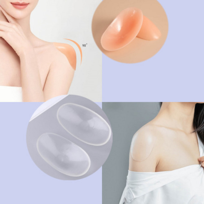 여성 남성 어깨뽕 어깨보정패드 실리콘 숄더업 접착식 체형보정 2COLOR