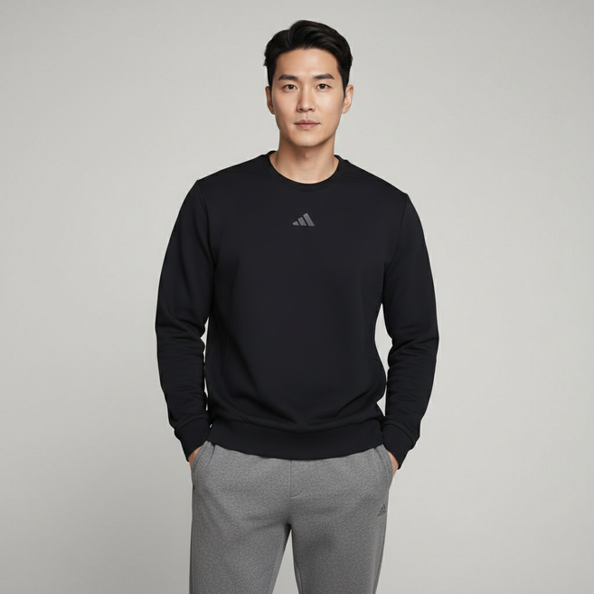 아디다스 트레이닝 맨투맨 기능성 스웨트 셔츠 블랙 에어로레디 런닝복