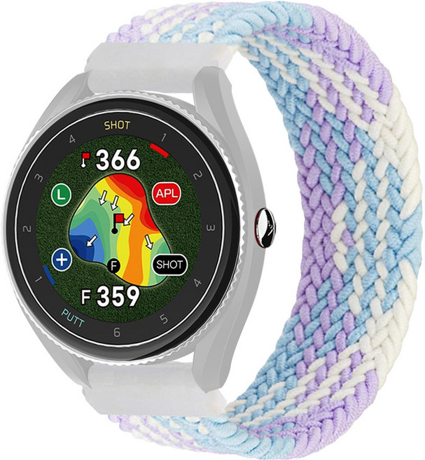 스페이스쉴드 보이스캐디 VOICE CADDIE T9 45mm 호환 브레이드 솔로루프 밴드 나일론 시계줄 밴드 스트랩 26color, 솜사탕