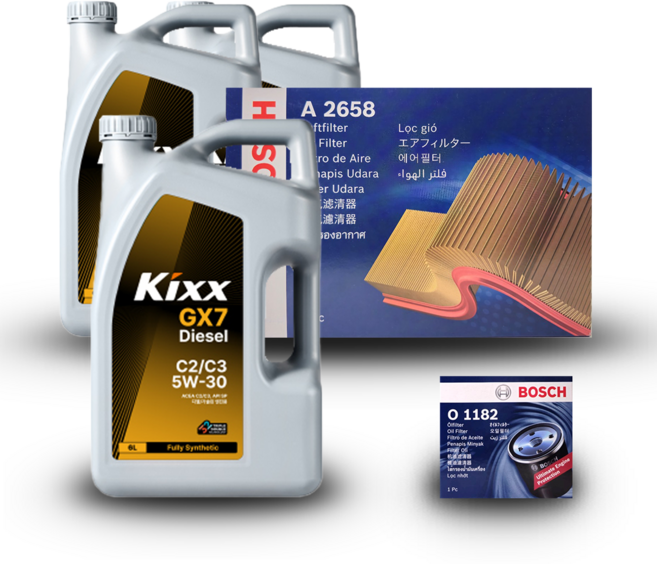 더 뉴 K5 (JF) 2.0 LPG 엔진오일세트 킥스 GX7 C2C3 5W30, 킥스 GX7 C2C3 엔진오일세트, 기본세트▶엔진오일세트만 구매하기