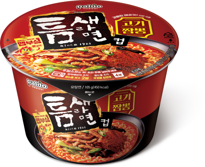 틈새라면 고기짬뽕 큰컵, 10개