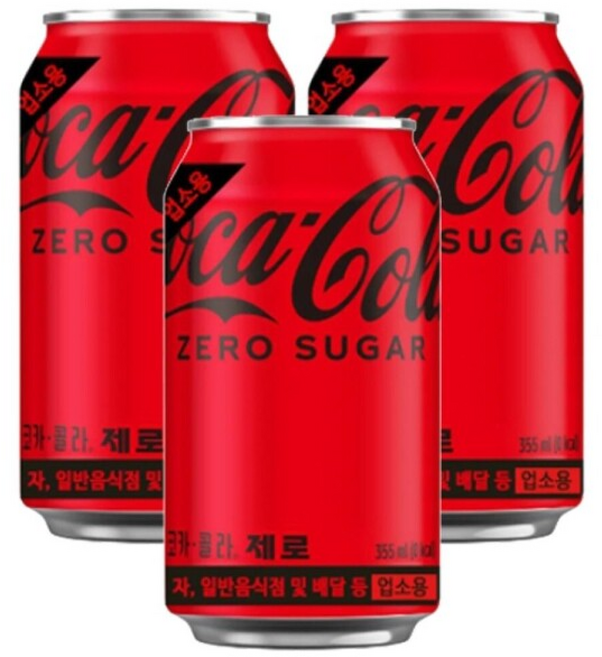 코카콜라 제로 입 /음료/제로콜라/코카콜라제로/음료수/코크/코크제로/청량음료/탄산, 1개, 355ml