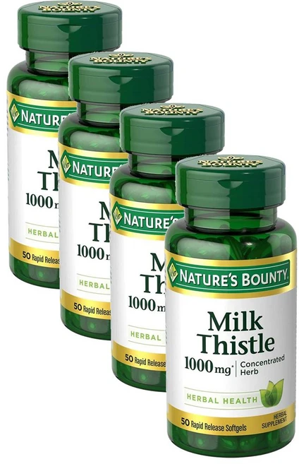 네이처스 바운티 밀크씨슬 1000mg 소프트젤 Nature's Bounty Milk Thistle 1000mg, 4개, 50정 - 쿠팡