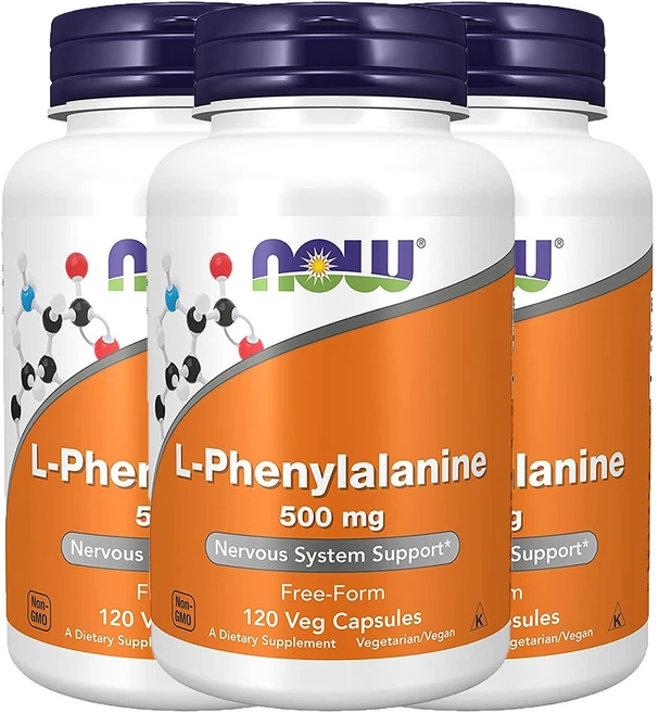 나우푸드 L-페닐알라닌 500mg 베지 캡슐, 120캡슐, 3개 - 쿠팡