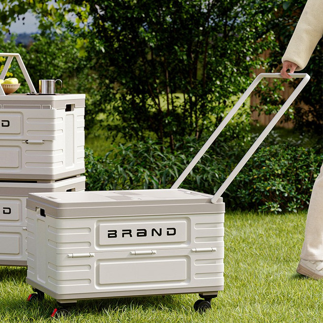 ROSSKOSS 접이식 캠핑박스 이동식 다용도 폴딩 리빙박스 65L, 1세트, 플라스틱 뚜껑 35.5*35.5 *52cm