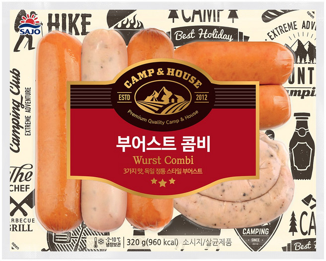 [사조대림] 캠프하우스 부어스트콤비 320g, 1개