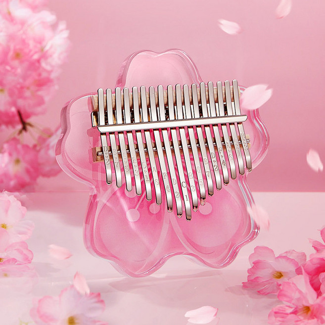 HYR 고급형칼림바 고급형 칼림바 플레이트칼림바, 17 톤 벚꽃 꽃가루 학습 선물 가방 독점 피아노 상자, 1개