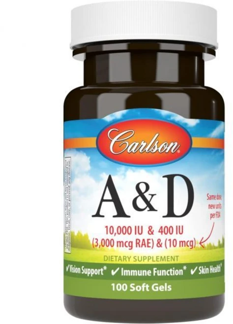 비타민D 칼슨 A & D 10000 U (3000mcg RAE) 비타민 400 (10mcg) D3 시력 피부 부드러운 젤 100개, 1개, 100정 - 쿠팡