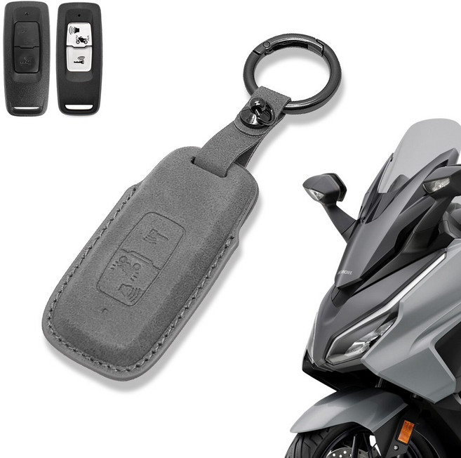 오토티엔 혼다 포르자350 2023년-2025년 튜닝 스마트키 기스방지 가죽 케이스 커버, 1개, 다크 그레이[DG]