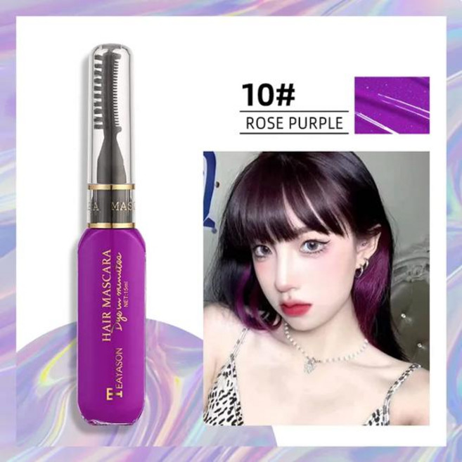 13 가지 색상 일회용 헤어 컬러 헤어 염료 홈 DIY 임시 헤어 컬러 마스카라 염료 크림 헤어 왁스 블루 그레이 퍼플, 10호, 1개