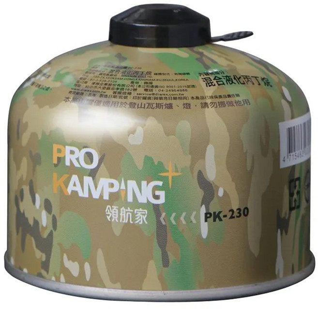 PRO CAMPING 領航家 高山瓦斯罐, 1個, 瓦斯230g