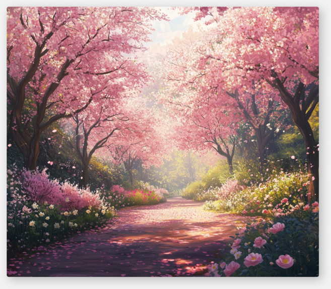 노아갤러리 인테리어 가리개천 대형 패브릭 포스터, 16.벚꽃 터널