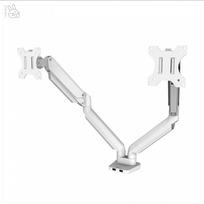 롱스팜 펠로우즈 플래티넘 화이트 듀얼 모니터암 (반품불가) 각도조절