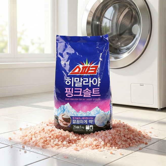 애경 스파크 히말라야 핑크솔트 분말 세탁세제, 3개, 5kg