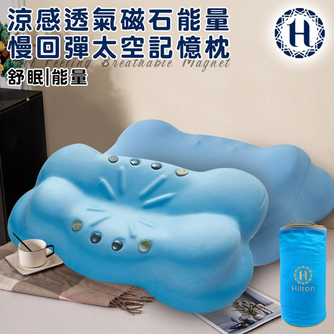 Hilton 希爾頓 涼感透氣磁石能量慢回彈太空記憶枕, 1個