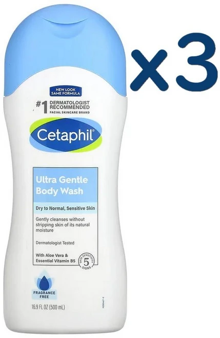 Cetaphil 세타필 울트라 젠틀 바디워시500ml x3팩, 500ml - 쿠팡