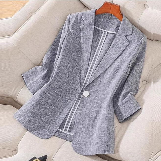 비비디아 여성 여름 7부 카라 캐주얼 정장 자켓 하개룩 오피스룩 정장 재킷 5495